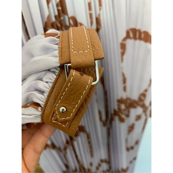 LAFAYETTE 148 NEW YORK Printed Plisse Dress Lavender, Brown Size XS - Picture 9 of 12